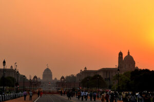 File Photo of New Delhi at Sunset, adapted from imagea at usda.gov