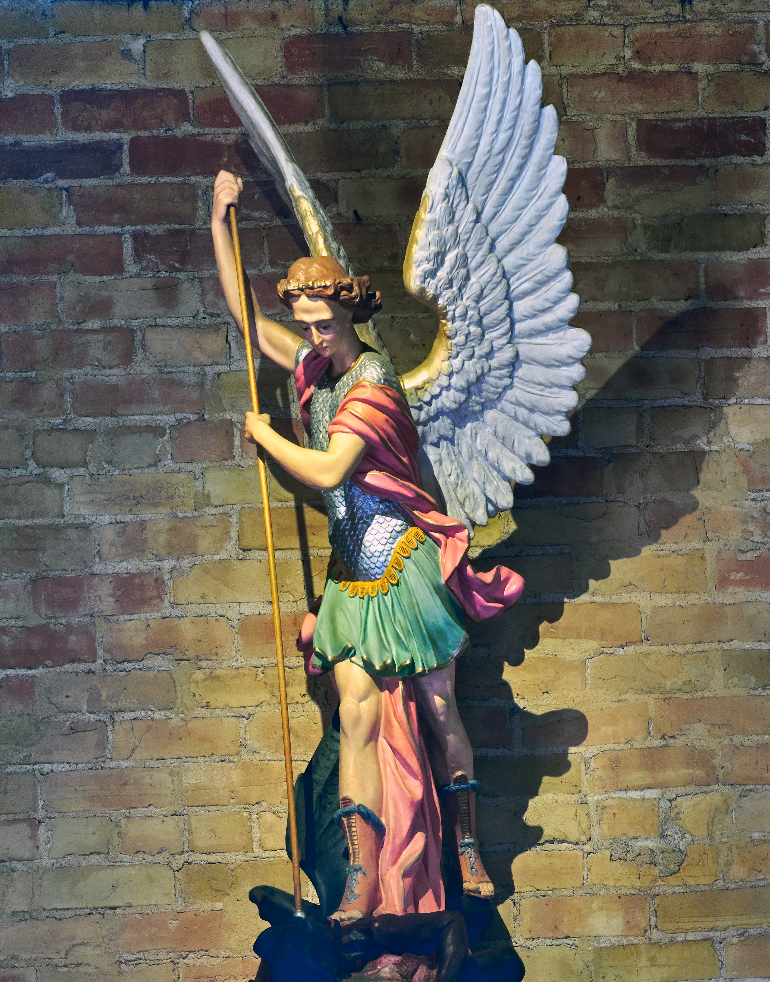 Saint Michael the Archangel Statue, adapted from loc.gov image with credit to Highsmith, Carol M.
