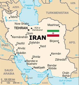 Iran Map and Flag