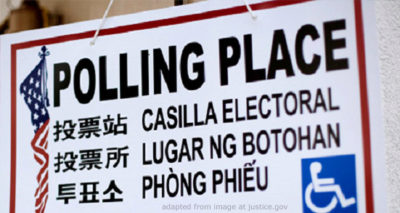 Polling Place Sign with Multiple Languages