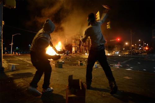 File Photo of Rioting in Baltimore, adapted from USAF photo at defense.gov