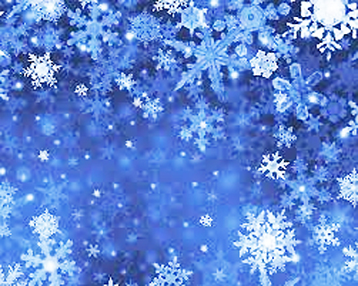 Artist's Conception of Falling Snowflakes Against Blue Background adapted from weather.gov image
